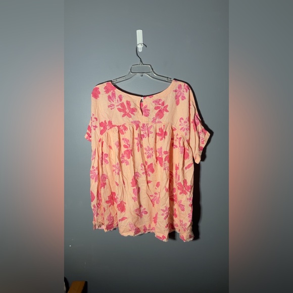 Free People Moon City Linen Blend Floral Top Size XL - Picture 3 of 5